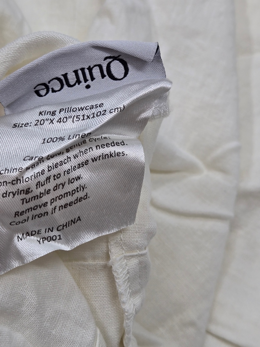 NWOT QUINCE European Linen Pillowcase Set King Ivory 7979 - Picture 5 of 7